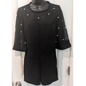 SHEIN Black Romper With Beads (Women's Size M)